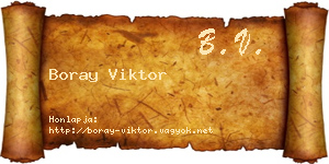Boray Viktor névjegykártya